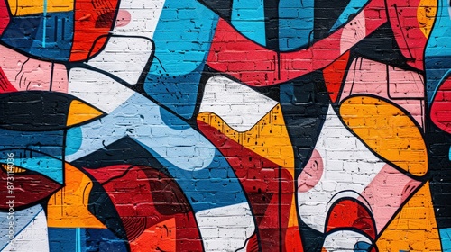 Vibrant street art graffiti, forming a seamless urban pattern