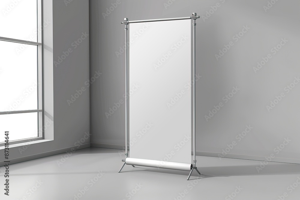 Banner mockup in modern interior. Generative AI Banner mockup in modern interior. Generative AI