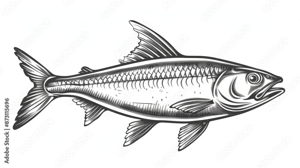 Icon for live or salted herring fish, sea or ocean animal, seafood drawing. Fishery sport mascot, oily sardine, Baltic Iwashi fish. Icon for live or salted herring fish, sea or ocean animal, seafood drawing. Fishery sport mascot, oily sardine, Baltic Iwashi fish.