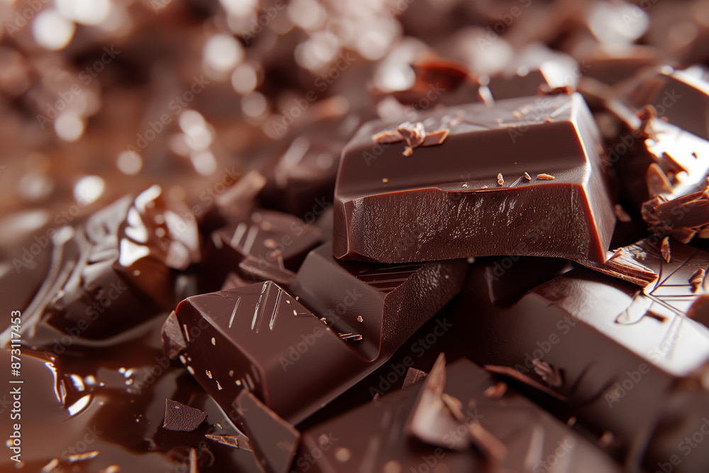 The image captures the richness and texture of decadent chocolate, with each detail meticulously highlighted under precise studio lighting The image captures the richness and texture of decadent chocolate, with each detail meticulously highlighted under precise studio lighting