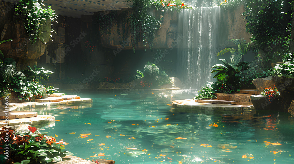 garden of Eden cyberpunk elements 3d rendering garden of Eden cyberpunk elements 3d rendering