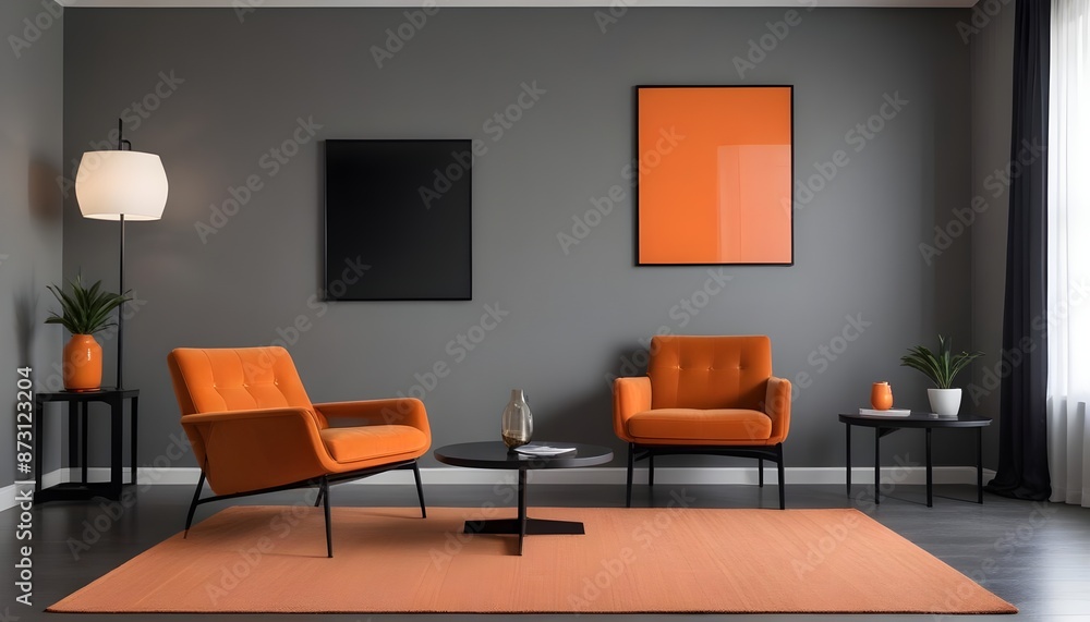 Mockup poster frame on the wall of the living room. Luxurious apartment background with contemporary design. Modern interior design. 3D render
Mockup poster frame on the wall of the living room. Luxurious apartment background with contemporary design. Modern interior design. 3D render