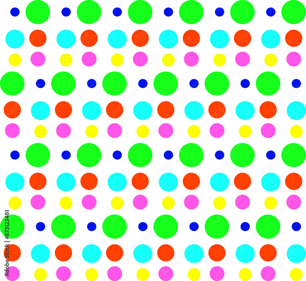 Seamless texture in the form of an abstract pattern of multi-colored polka dots on a white background Seamless texture in the form of an abstract pattern of multi-colored polka dots on a white background