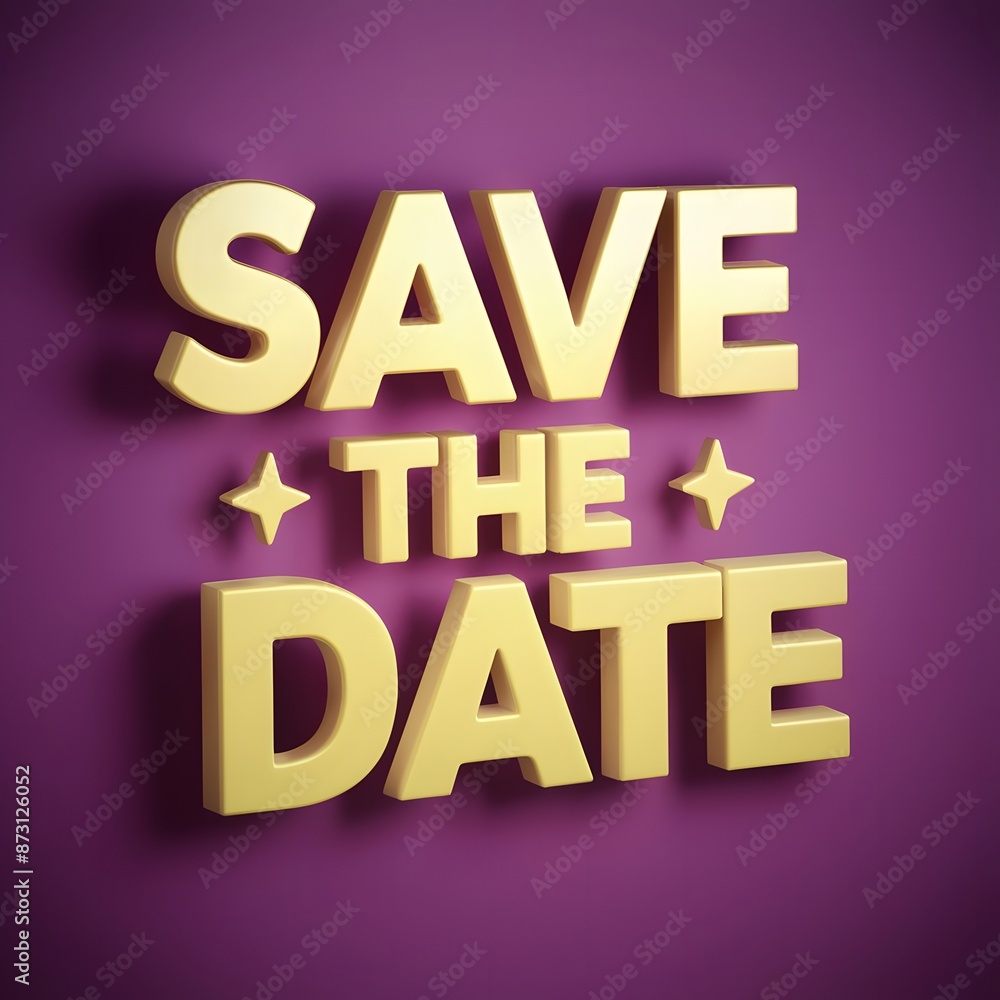 3D Save the date poster 3D Save the date poster