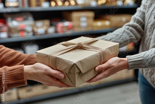 Delivery holding out box to customer professional photography photo