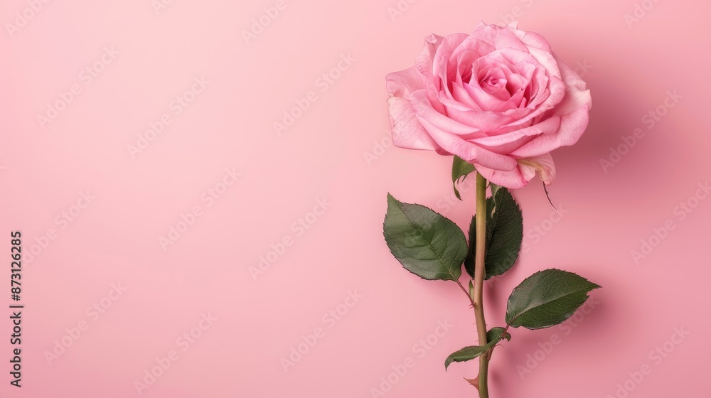 Valentine s Day theme with pink rose and text space Valentine s Day theme with pink rose and text space