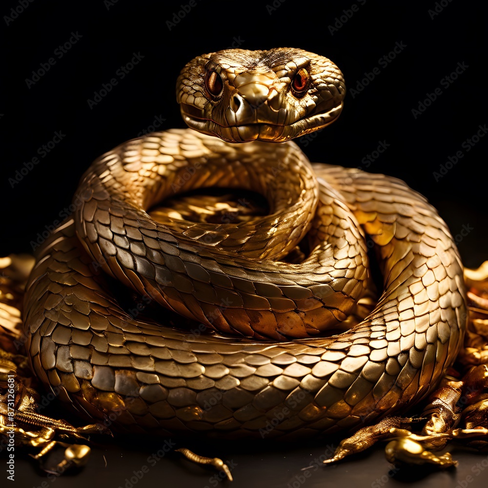 Fototapeta premium close up of a golden snake