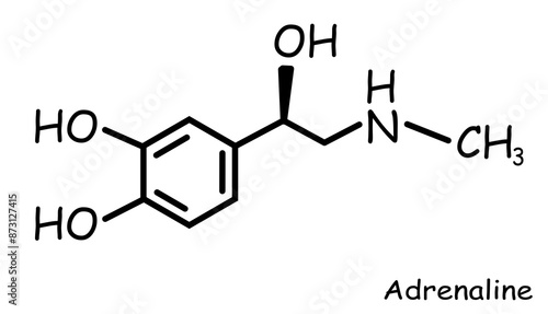 Foto Chemical, organic structure : adrenaline