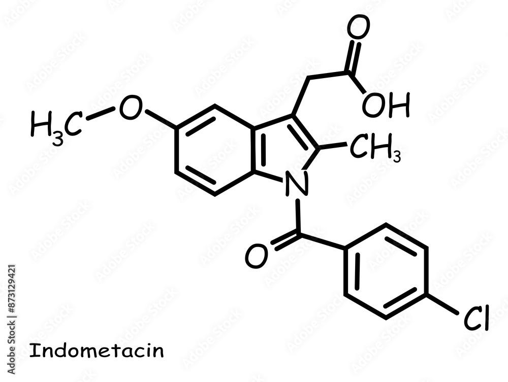 Fototapeta premium Chemical, organic structure : indometacin