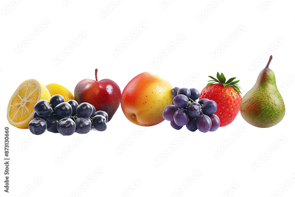 fruits 3d realistic render icon set, isolated on blank background. fruits 3d realistic render icon set, isolated on blank background.
