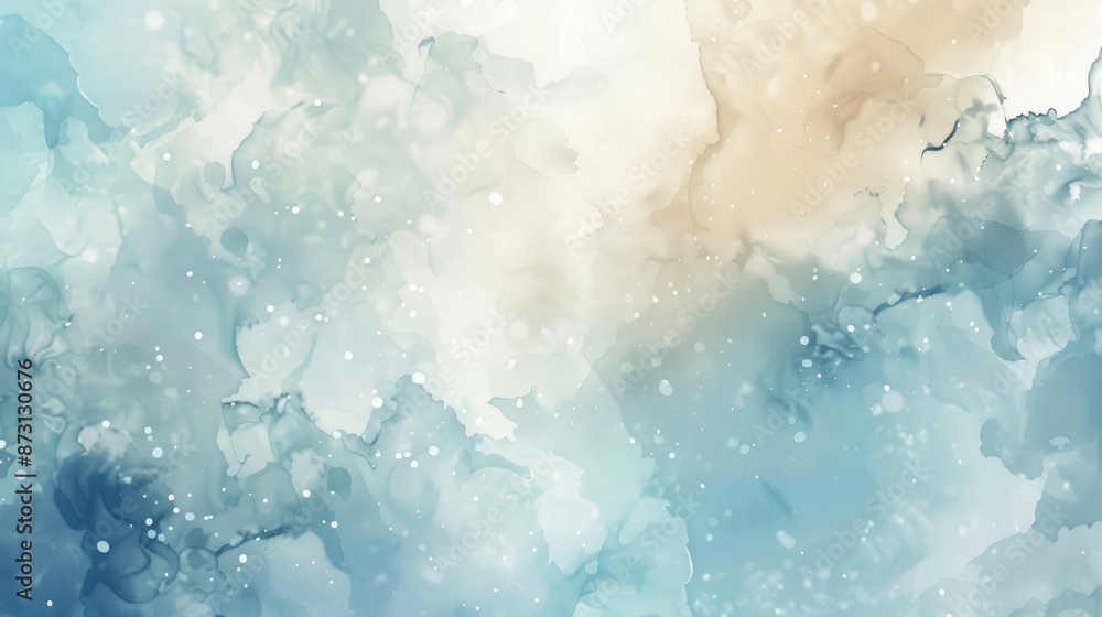 A tranquil abstract background with watercolor splashes in calming shades A tranquil abstract background with watercolor splashes in calming shades