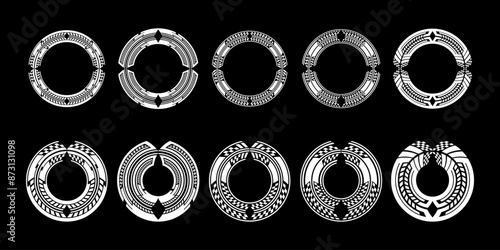 Futuristic cyberpunk sci fi interface element circle hud technology frame graphic vector design template	