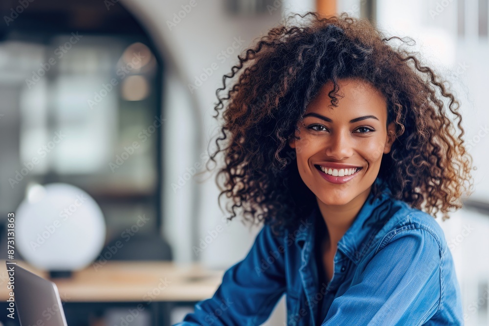 Multiethnic Businesswoman Using Smartphone in Office Multiethnic Businesswoman Using Smartphone in Office