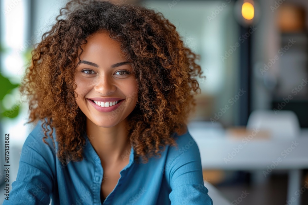 Radiant Businesswoman at Work in Modern Office Radiant Businesswoman at Work in Modern Office