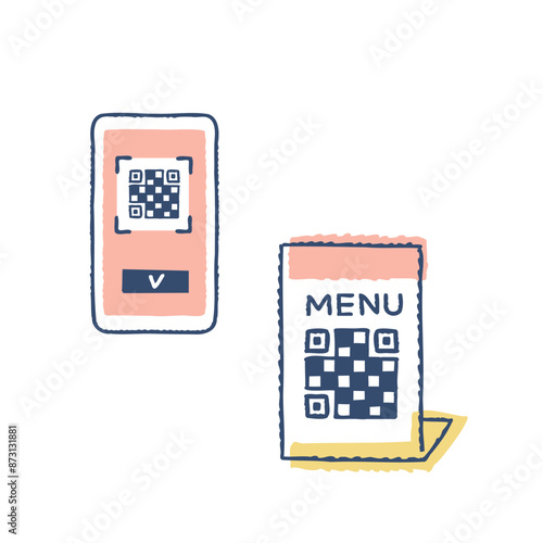 レストランの QR コード メニューのイメージ	