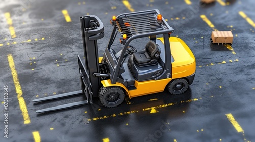Forklift in Action: Handling Boxes