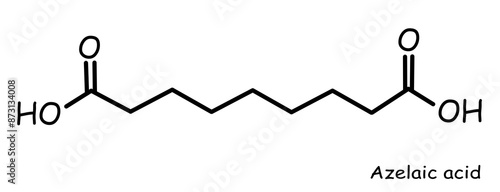 Chemical, organic structure : azelaic acid 