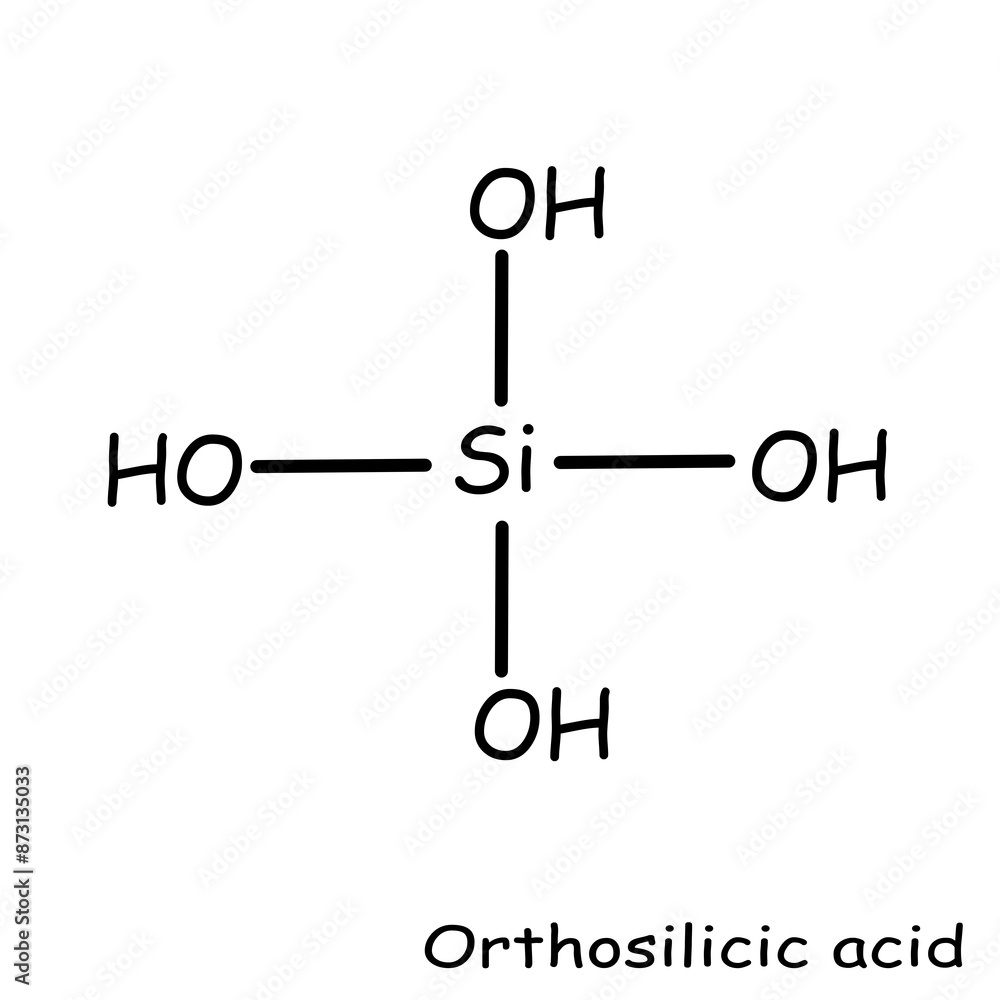 Chemical, organic structure : orthosilicic acid Chemical, organic structure : orthosilicic acid