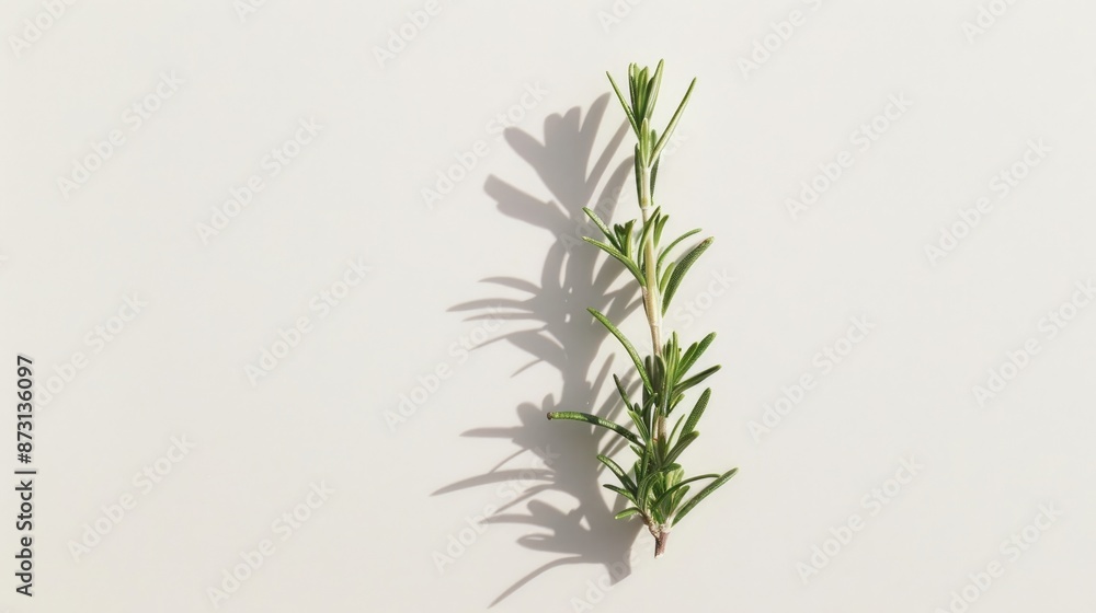 Rosemary sprig against a white background in a high quality image Rosemary sprig against a white background in a high quality image