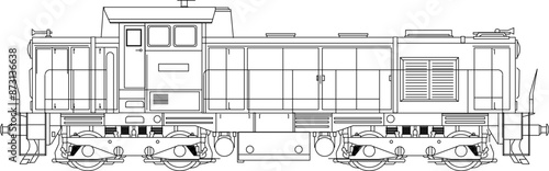 Vector silhouette illustration sketch ethnic vintage classic old diesel train design detail drawing