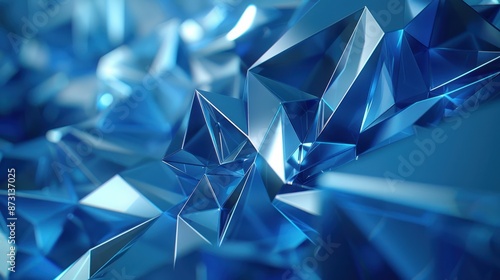 A 4k animation of rotating blue geometric shapes. The design is sleek and modern, with sharp edges and dynamic motion creating a captivating visual experience.