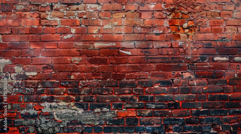 Fototapeta premium Corner background of red brick wall