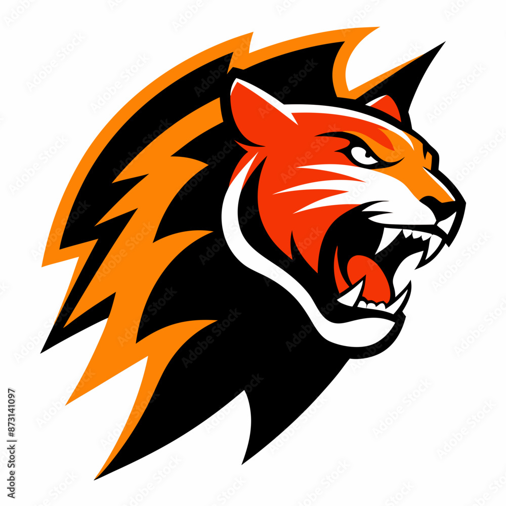 Obraz premium tiger head isolated on white