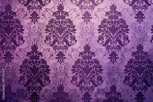 Purple Floral Damask Pattern Background Illustration