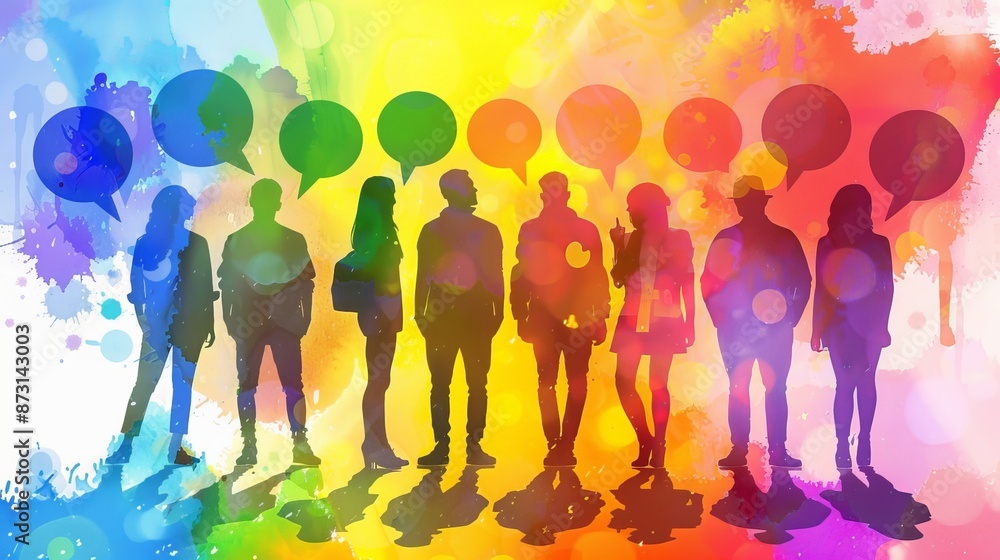 Colorful Dialogue Among Diverse Silhouettes Colorful Dialogue Among Diverse Silhouettes