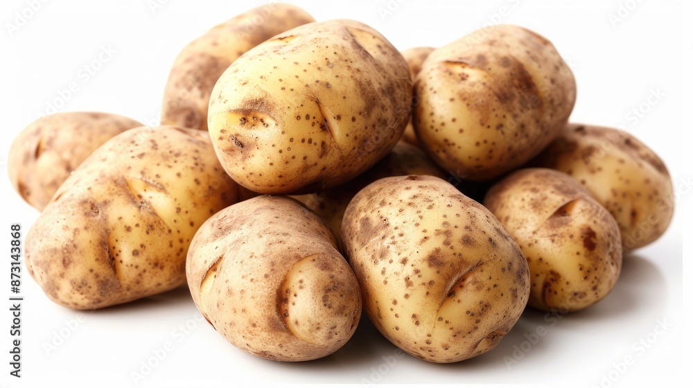 Isolated potatoes on white backdrop Isolated potatoes on white backdrop