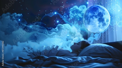 Surreal REM Sleep Dream Bubble Visualizing Nighttime Unconscious Cognition