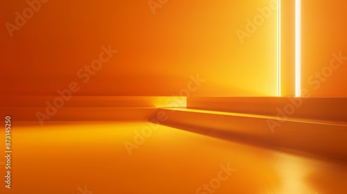 Minimalist background, warm light, horizontal and vertical, orange, luxurious, high-end, modern, spatial, high-definition 