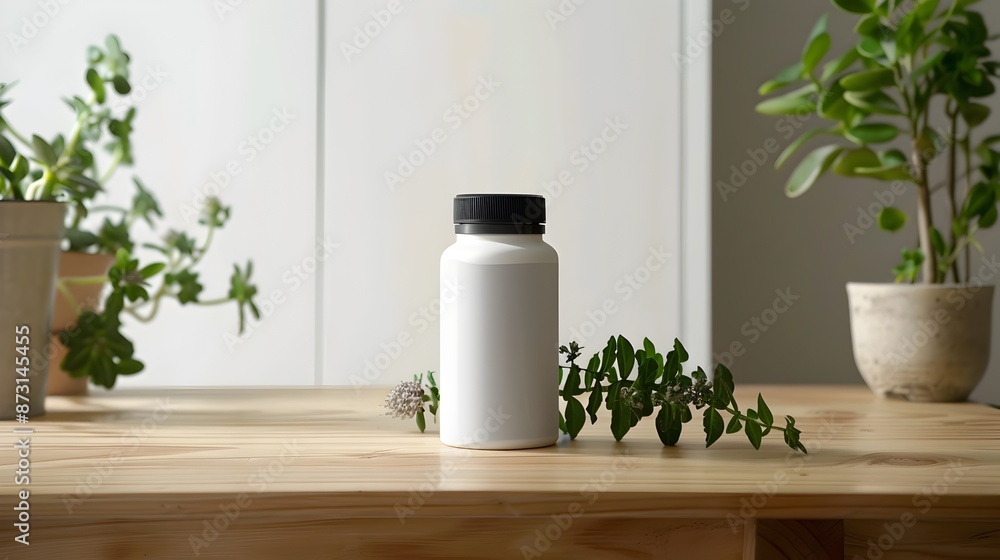 Minimalist Indoor Plant Display on Wooden Desk with Modern Aesthetic Minimalist Indoor Plant Display on Wooden Desk with Modern Aesthetic