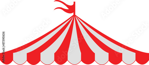 Circus tent clip art design on plain white transparent isolated background for sign, decal, card, shirt, hoodie, sweatshirt, apparel, tag, mug, icon, poster or badge