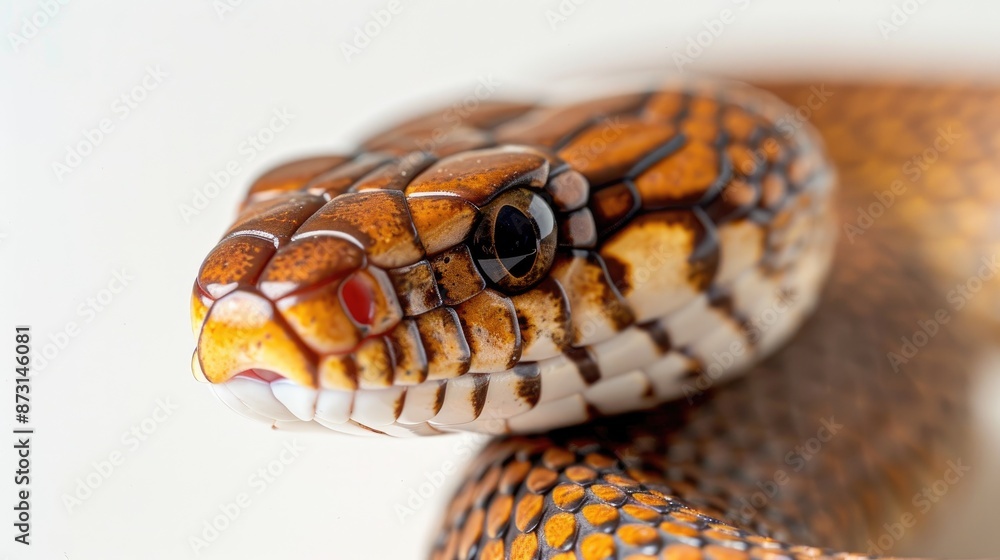 Spotted snake from Argentina on a white backdrop Spotted snake from Argentina on a white backdrop