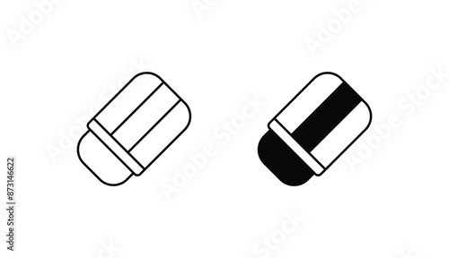 Eraser icon design with white background stock illustration