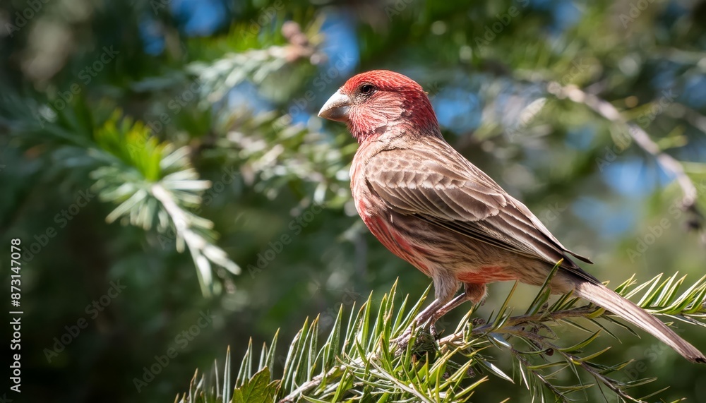 House Finch in its natural environment , generated by AI. High quality photo House Finch in its natural environment , generated by AI. High quality photo