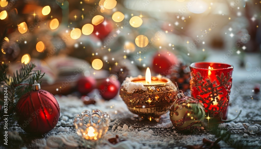 Festive Christmas Dinner Table Setting with Elegant Holiday Decorations Festive Christmas Dinner Table Setting with Elegant Holiday Decorations
