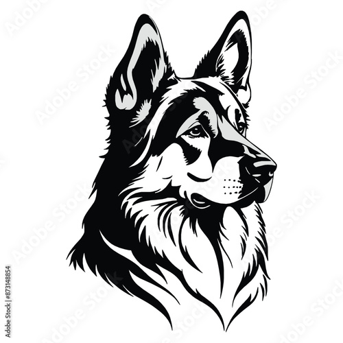 Dog  silhouette vector with a white background in a clean, minimalist style.
