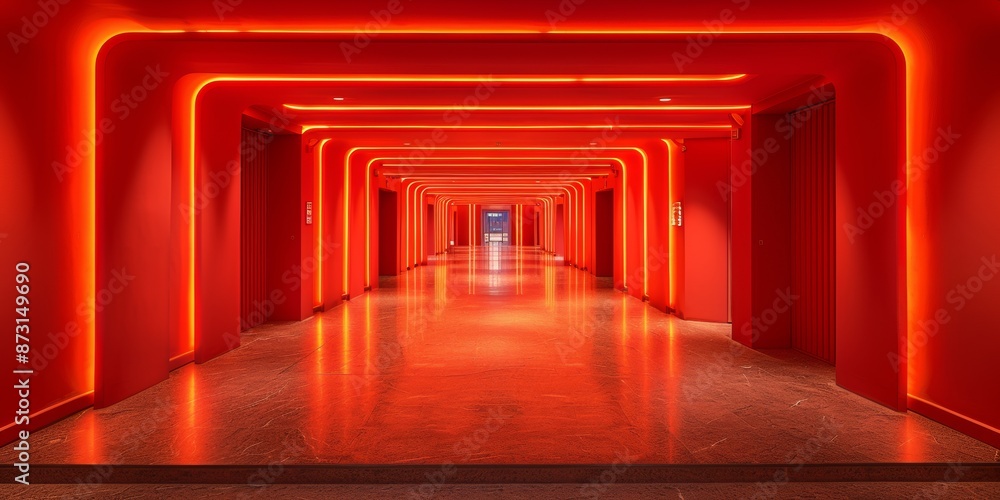 Fototapeta premium Infinite Embrace: Dancing Shadows in a Fiery Time-Lapse Symphony