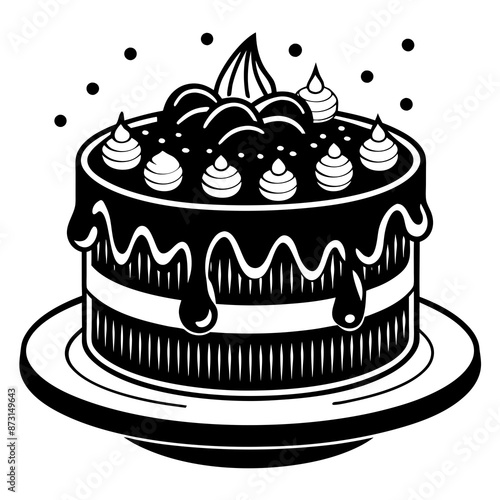 Birthday cake vector illustration 