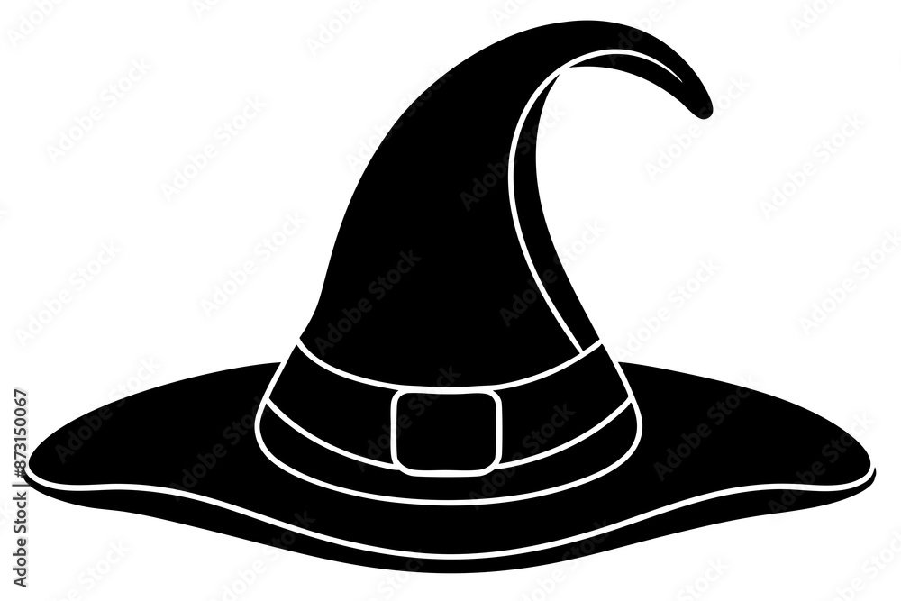 Witch hat, Witch hat icon vector, Halloween witch hat black silhouette
Witch hat, Witch hat icon vector, Halloween witch hat black silhouette