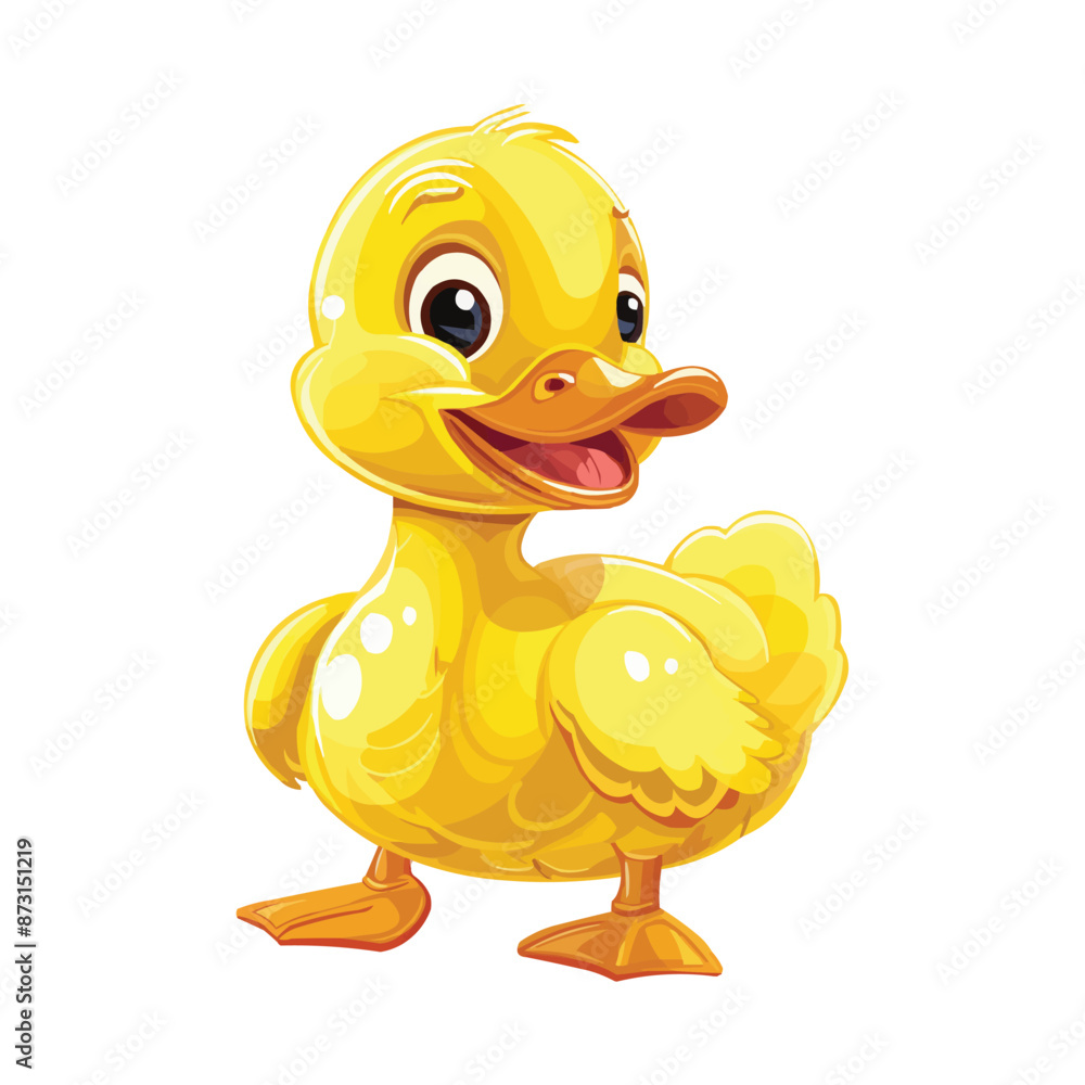 Happy Cute cartoon duck isolated on white background Happy Cute cartoon duck isolated on white background