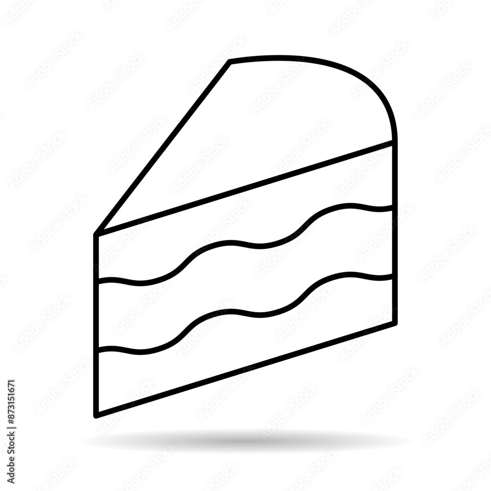 Sweet cake icon shadow, bakery dessert food symbol, happy birthday day graphic vector illustration Sweet cake icon shadow, bakery dessert food symbol, happy birthday day graphic vector illustration