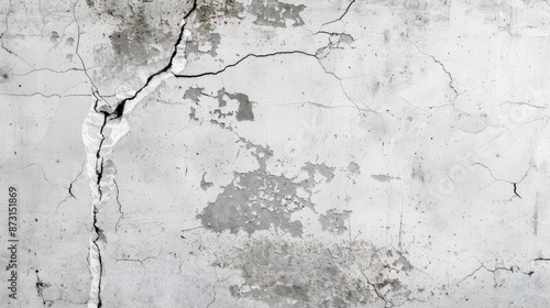 Repairing Cracks on White Concrete Wall with Grey Cement Smear