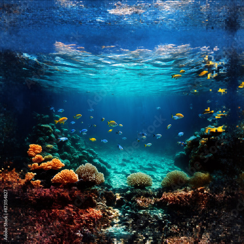 Underwater Wonderland with Exotic Fish © Perela