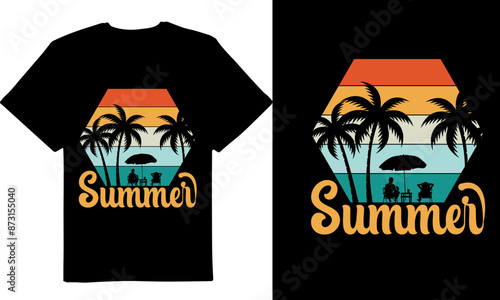 Summer beach vector design, Vector illustration tshirt design, new summer t-shit design, vector tshit design,New tshit designs, summer tshit, vintage designs, Summer illustration, retro, summer beach photo