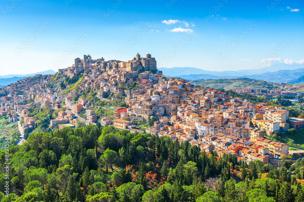 Fototapeta premium Troina, Sicily, Italy Hilltop Town