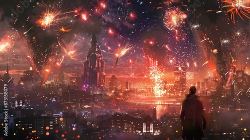 Fireworks Cityscape