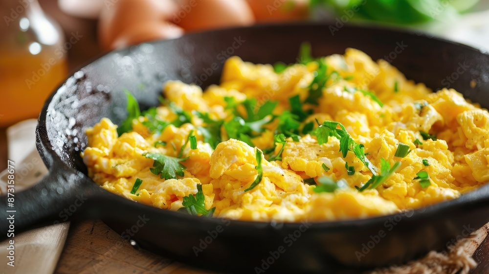 Scrambled eggs for a healthy breakfast Scrambled eggs for a healthy breakfast